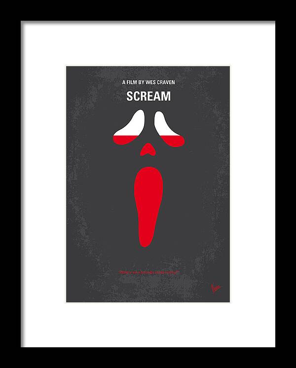 Scream Framed Print featuring the digital art No121 My SCREAM minimal movie poster by Chungkong Art