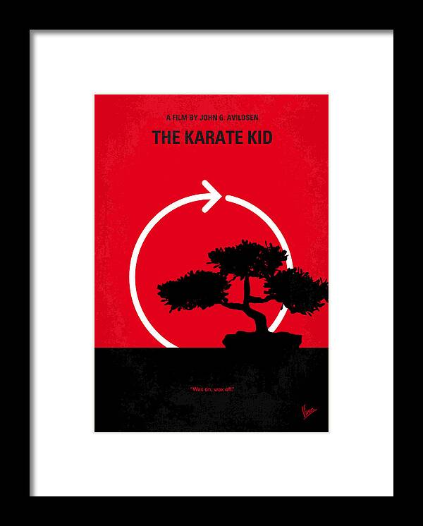 Karate Kid Framed Print featuring the digital art No125 My KARATE KID minimal movie poster by Chungkong Art