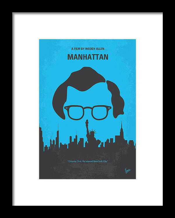 Manhattan Framed Print featuring the digital art No146 My Manhattan minimal movie poster by Chungkong Art