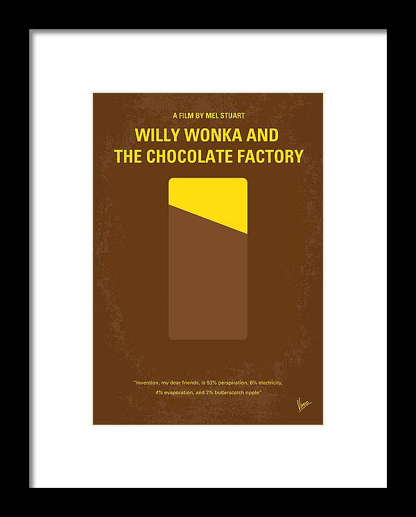 Willy Wonka And The Chocolate Factory Framed Print featuring the digital art No149 My willy wonka and the chocolate factory minimal movie poster by Chungkong Art