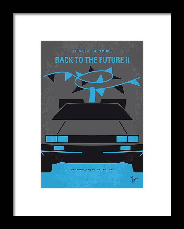 Back Framed Print featuring the digital art No183 My Back to the Future minimal movie poster-part II by Chungkong Art