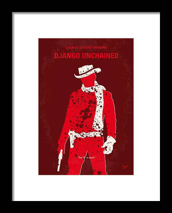 Django Framed Print featuring the digital art No184 My Django Unchained minimal movie poster by Chungkong Art
