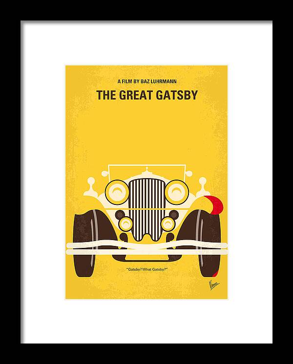 The Framed Print featuring the digital art No206 My The Great Gatsby minimal movie poster by Chungkong Art