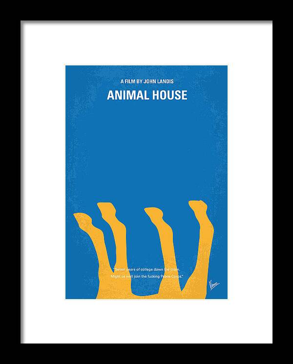Animal Framed Print featuring the digital art No230 My Animal House minimal movie poster by Chungkong Art