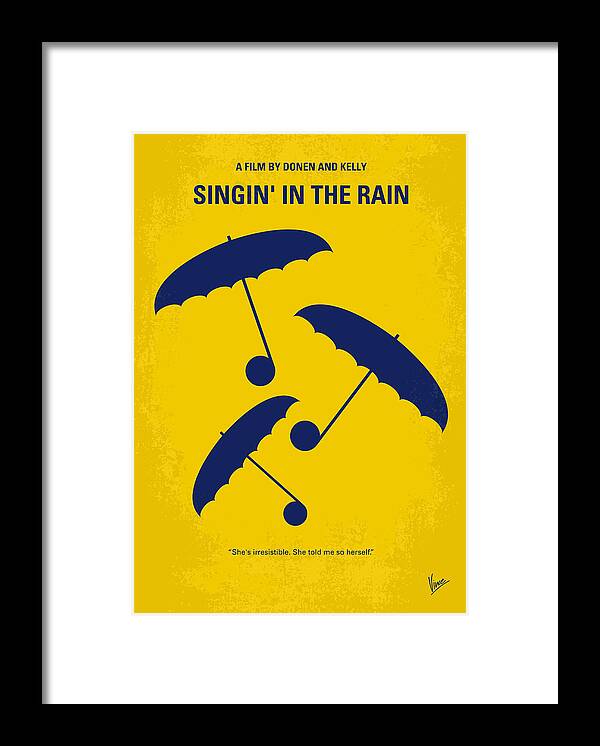 Singin Framed Print featuring the digital art No254 My SINGIN IN THE RAIN minimal movie poster by Chungkong Art
