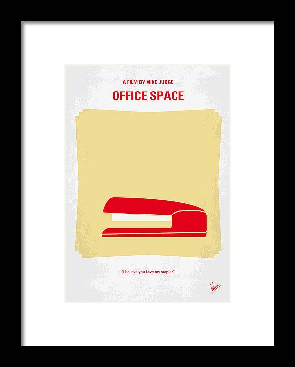 Office Framed Print featuring the digital art No255 My OFFICE SPACE minimal movie poster by Chungkong Art