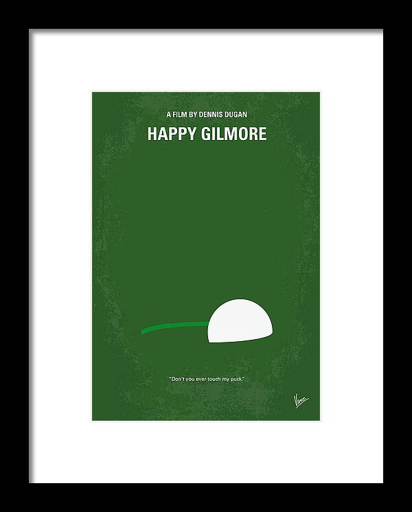 Happy Gilmore Framed Print featuring the digital art No256 My Happy Gilmore minimal movie poster by Chungkong Art