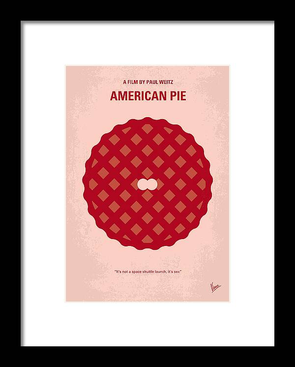 American Pie Framed Print featuring the digital art No262 My AMERICAN PIE minimal movie poster by Chungkong Art