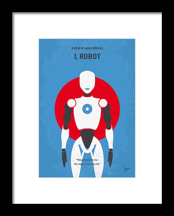 I Robot Framed Print featuring the digital art No275 My I ROBOT minimal movie poster by Chungkong Art