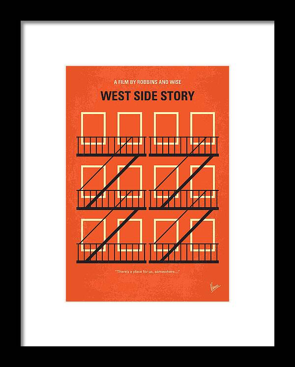 West Framed Print featuring the digital art No387 My West Side Story minimal movie poster by Chungkong Art