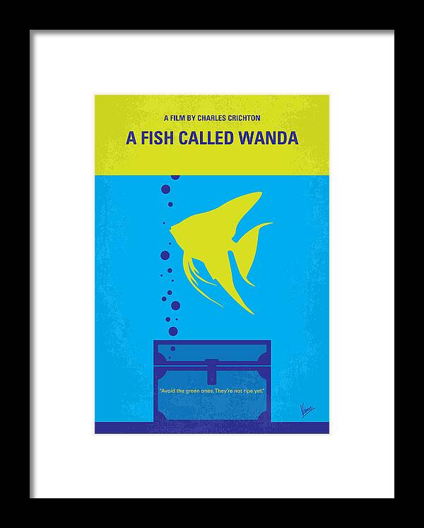 A Fish Called Wanda Framed Print featuring the digital art No389 My A Fish Called Wanda minimal movie poster by Chungkong Art