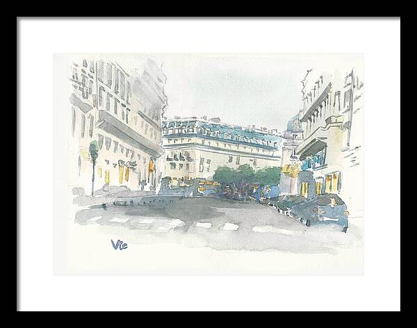 Street Framed Print featuring the painting No.9 Rue de la Paix by Sylvie Levesque