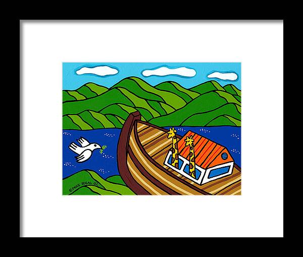 Noah Framed Print featuring the painting Noah's Ark by Mike Segal