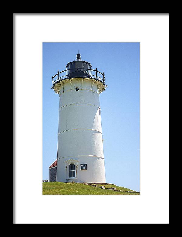 Nobska Point Lighthouse Ma Framed Print featuring the photograph Nobska Point Lighthouse MA by Suzanne Powers