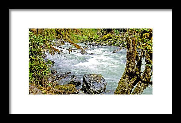 Flow Framed Print featuring the photograph Nooksack River Rapids Washington State by A Macarthur Gurmankin