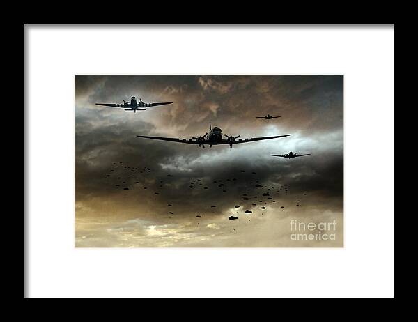 C47 Framed Print featuring the digital art Normandy Invasion by Airpower Art