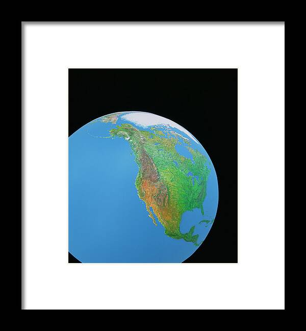 North America Framed Print featuring the photograph North America by Julian Baum & David Angus/science Photo Library