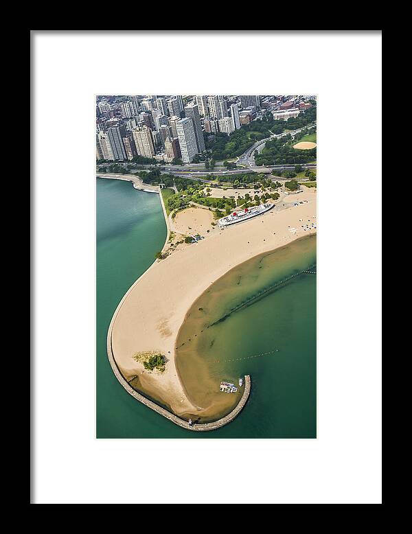 3scape Framed Print featuring the photograph North Avenue Beach and Castaways Restaurant by Adam Romanowicz