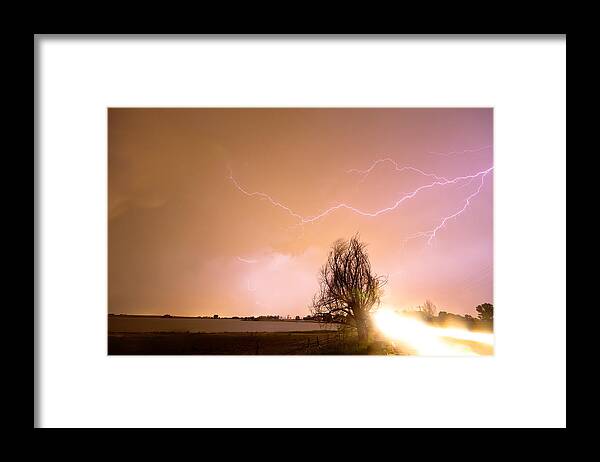 Lightning Framed Print featuring the photograph North Boulder County Colorado Lightning Strike by James BO Insogna