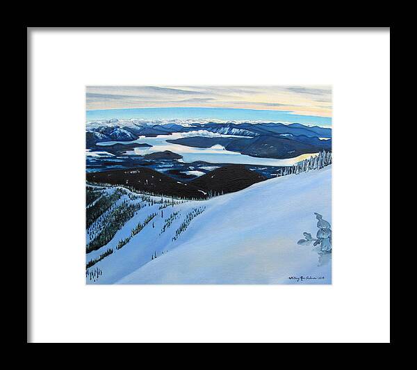 Schweitzer Mountain Resort Framed Print featuring the painting North Bowl by Whitney Palmer