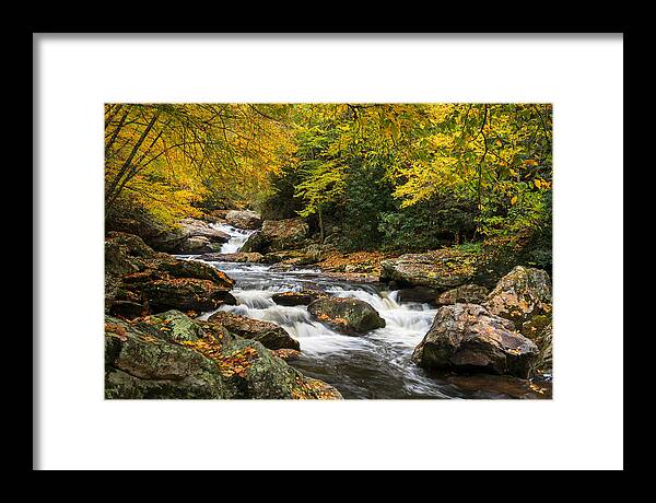 Highlands Framed Print featuring the photograph North Carolina Highlands NC Autumn River Gorge by Dave Allen
