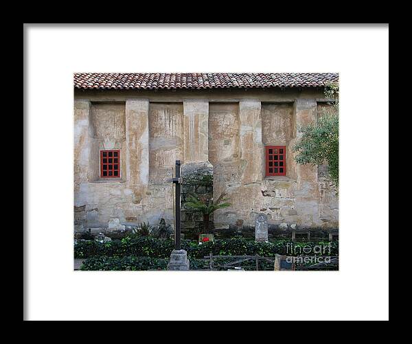 Carmel Mission Framed Print featuring the photograph North Wall of the Carmel Mission by James B Toy