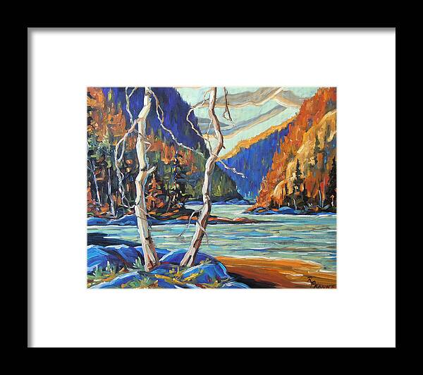 Canadian Rural Scene Created By Richard T Pranke Framed Print featuring the painting North West Lake by Prankearts by Richard T Pranke