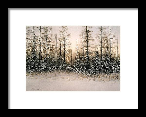 Winter Framed Print featuring the painting Norther Bush-Country by Conrad Mieschke