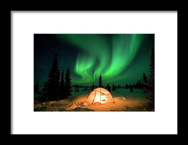 00600969 Framed Print featuring the photograph Northern Lights Over Tent by Matthias Breiter