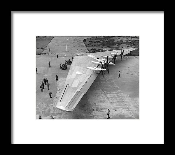 1940's Framed Print featuring the photograph Northrop's Flying Wing Bomber by Underwood Archives