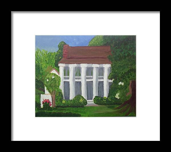 Plantation Home Framed Print featuring the painting Norwood Plantation Home by Margaret Harmon