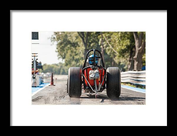 Hotrod Framed Print featuring the photograph Nostalgia Front Engine Dragster Burnout by Todd Aaron
