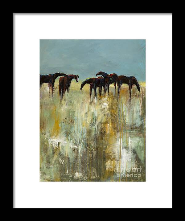 Equine Art Framed Print featuring the painting Not a Cloud in the Sky by Frances Marino