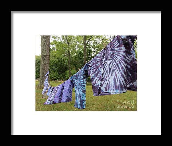 Shirt Framed Print featuring the photograph Not Fade Away - Spiral Dyes by Susan Carella