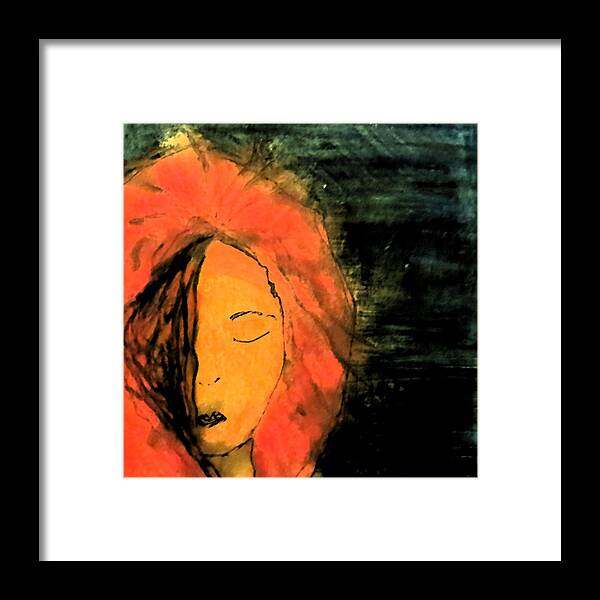 Woman Framed Print featuring the drawing Not Seeing You by Patricia Januszkiewicz
