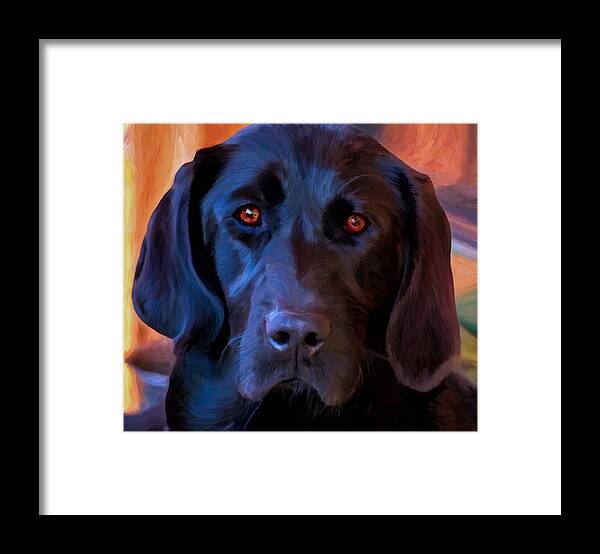 Black Lab Framed Print featuring the painting Nothing But Love by Michael Pickett