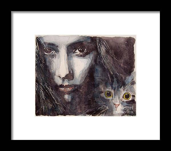 Cat Framed Print featuring the painting Nothing Compares To You by Paul Lovering
