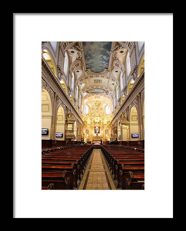 Notre Dame Basilica Cathedral Framed Print featuring the photograph Notre Dame Basilica Cathedral 01 by Carlos Diaz