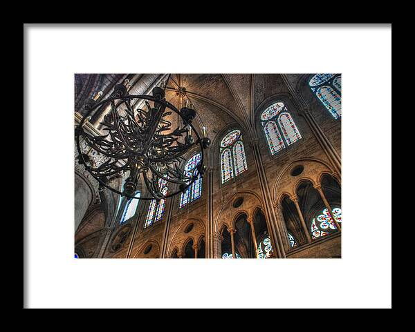 Notre Dame Framed Print featuring the photograph Notre Dame Interior by Jennifer Ancker