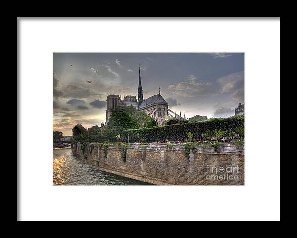 Europe Framed Print featuring the photograph Notre Dame on the Seine by Crystal Nederman