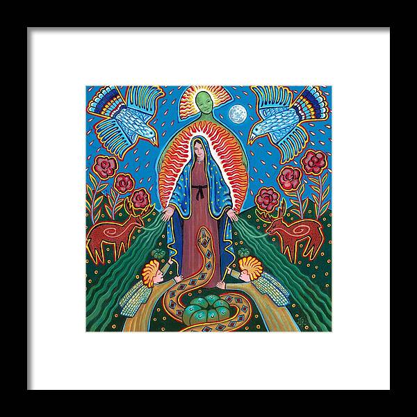 Virgin Of Guadalupe Deer Framed Print featuring the painting Nourishment by James RODERICK