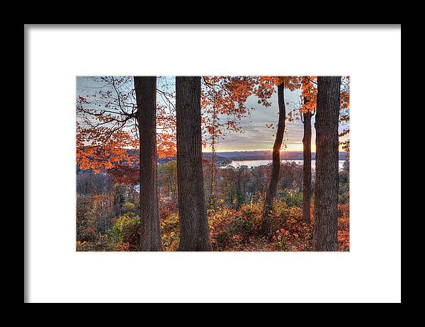 Lake White Framed Print featuring the photograph November Morning at the Lake by Jaki Miller