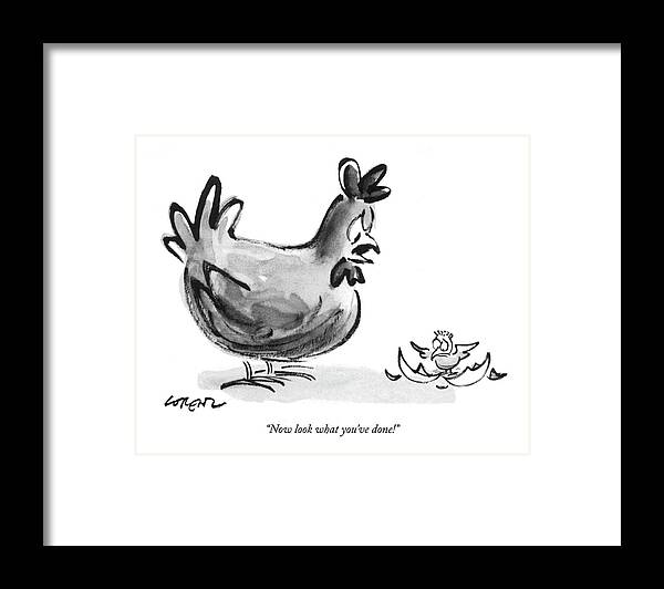 Animals Framed Print featuring the drawing Now Look What You've Done! by Lee Lorenz