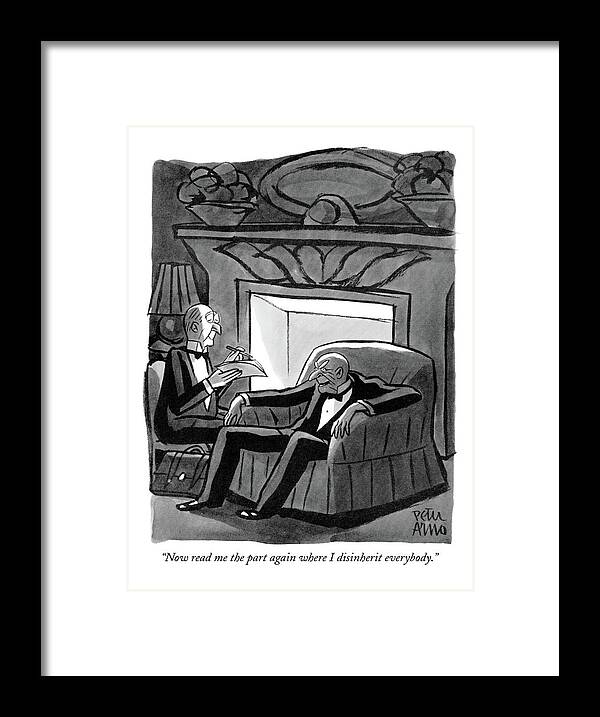 Now Read Me The Part Again Where Framed Print featuring the drawing Read Me The Part Again by Peter Arno