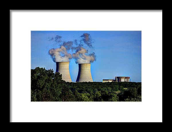 Byron Nuclear Plant Hdr Framed Print featuring the photograph Nuclear HDR1 by Josh Bryant