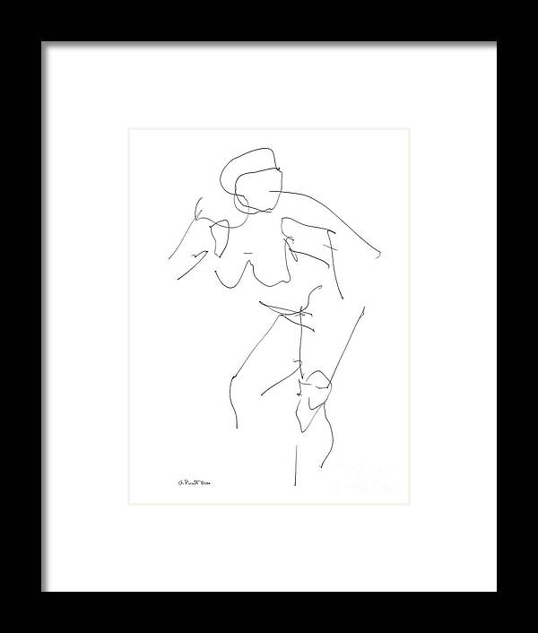 Female Framed Print featuring the drawing Nude Female Drawings 14 by Gordon Punt