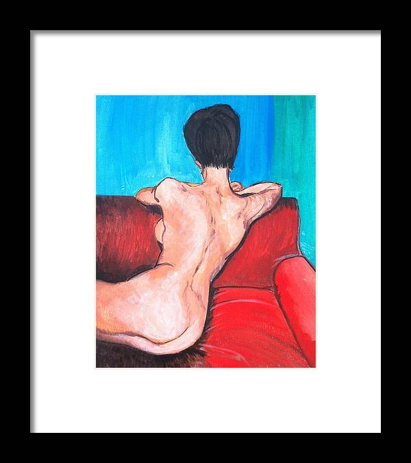 Nudes Framed Print featuring the painting Nude Lady - Mad Men by Michelle Deyna-Hayward
