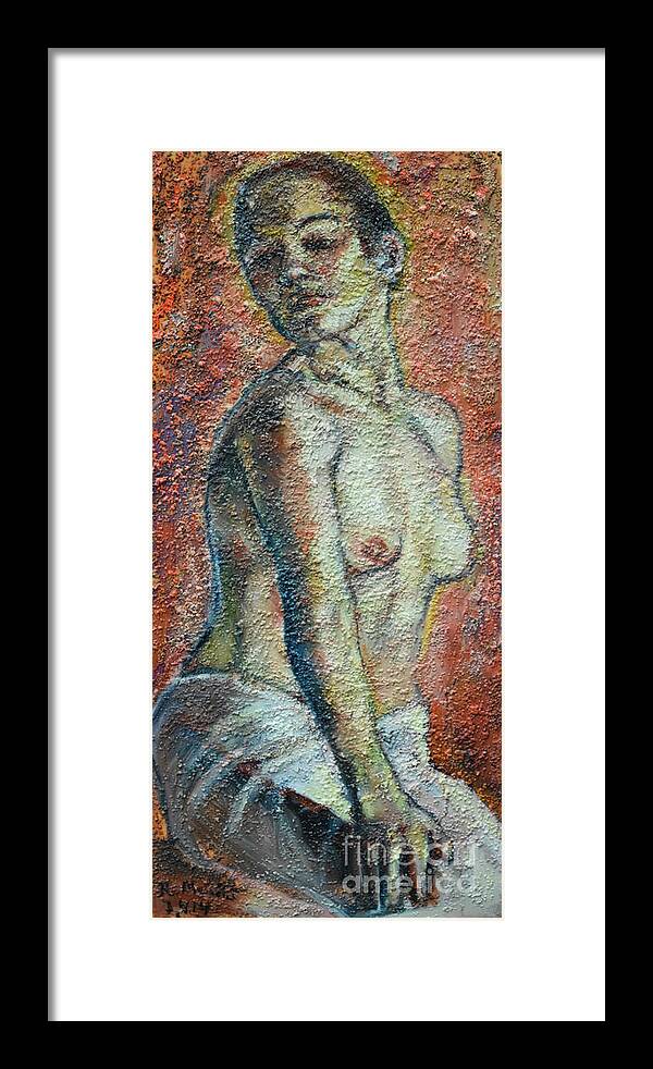 Raija Merila Framed Print featuring the painting Nude Lisbeth by Raija Merila