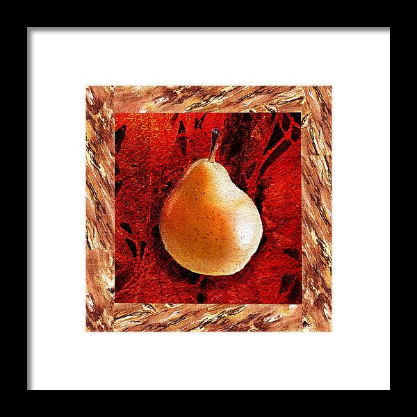 Pear Framed Print featuring the painting Nude N Beautiful Pear by Irina Sztukowski