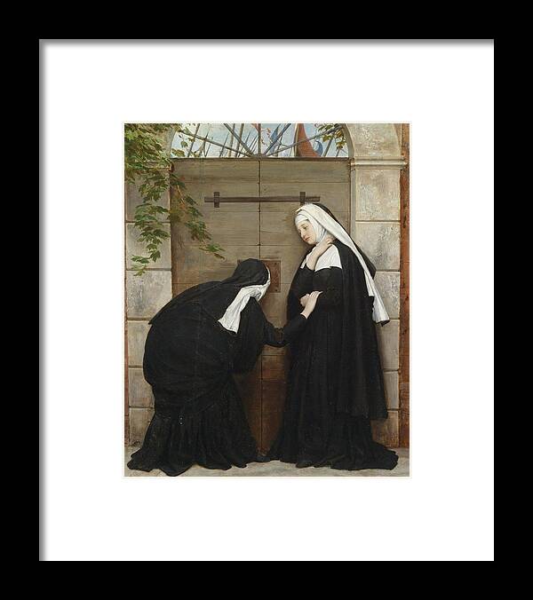 Nuns Under Threat Framed Print featuring the painting Nuns Under Threat by MotionAge Designs